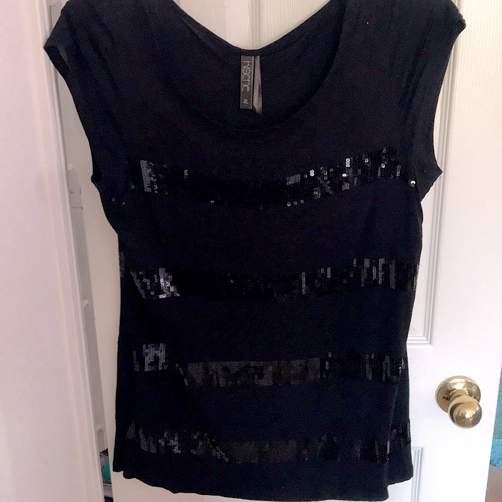 Black Sequin Top